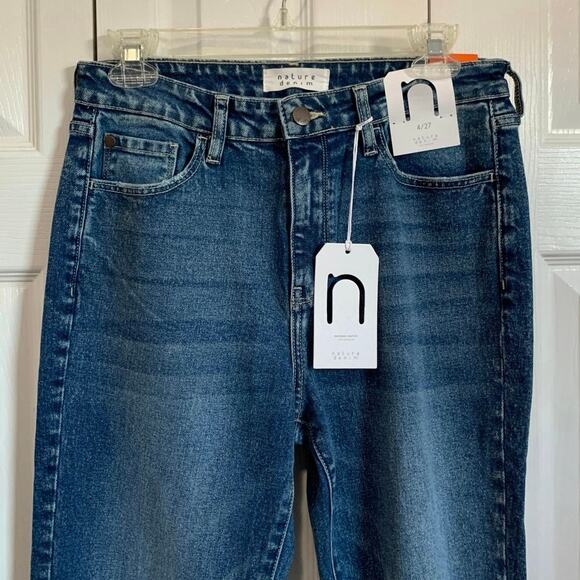 Nature Denim NWT high rise cuffed distressed mom jeans 4/27 - Picture 4 of 10